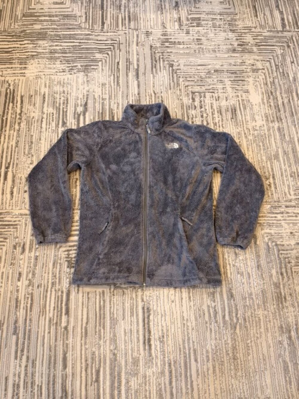 The North Face girls youth XL (18) gray fleece full zip jacket